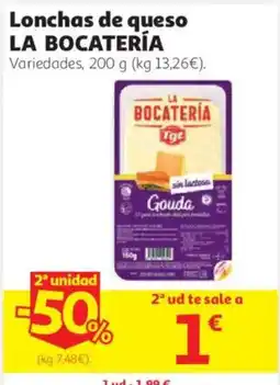 Alcampo la bocatería lonchas de queso oferta