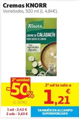 Alcampo Knorr cremas oferta