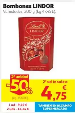 Alcampo Lindt Lindor bombones oferta