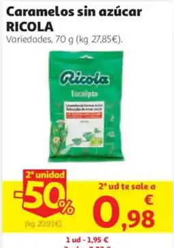 Alcampo Ricola Caramelos sin azúcar oferta