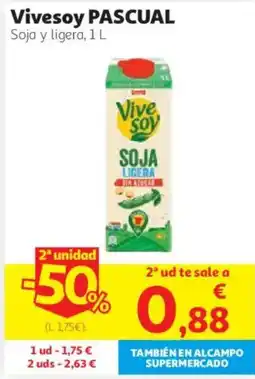 Alcampo Vivesoy PASCUAL Soja y ligera oferta