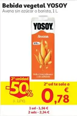 Alcampo Yosoy bebida vegetal avena oferta