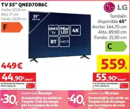 Alcampo LG TV 55" QNED70B6C oferta