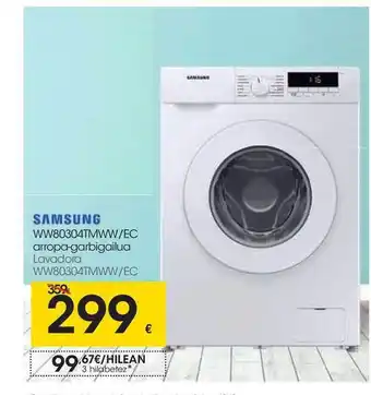 Eroski Samsung WW80304TMWW-EC Arropa-Garbigailua oferta