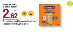 BonpreuEsclat Smileat torradetes ecològiques de plàtan i carbassa oferta