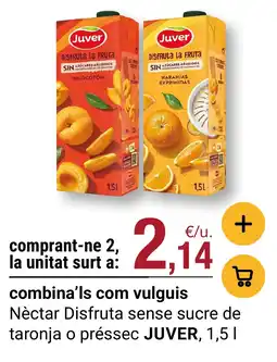 BonpreuEsclat Juver Nèctar Disfruta sense sucre de taronja o préssec oferta