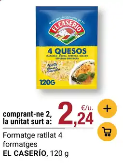 BonpreuEsclat El Caserío formatge ratllat 4 formatges oferta