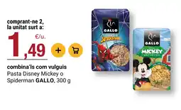 BonpreuEsclat Gallo pasta disney mickey o spiderman oferta