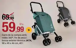 BonpreuEsclat JATA carro de la compra amb rodes 360°, fre de peus i bossa exterior tèrmica oferta