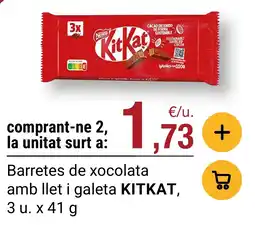 BonpreuEsclat KitKat barretes de xocolata amb llet i galeta oferta