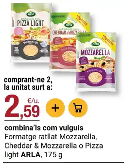 BonpreuEsclat Arla formatge ratllat Mozzarella, Cheddar & Mozzarella o Pizza light oferta