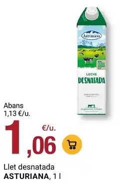 BonpreuEsclat Llet desnatada ASTURIANA oferta