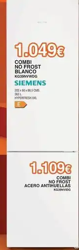 Expert Siemens - combi no frost blanco oferta
