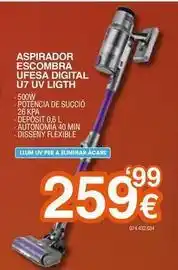 Expert Ufesa - aspirador escombra digital u7 u7 uv ligth oferta