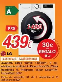 Expert Lg - lavadora c.f. f4wr6009aow oferta