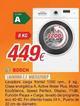 Expert Bosch - lavadora c.f. wge03200ep oferta
