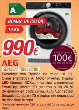 Expert Aeg - secadora tr95 1v6bpc oferta