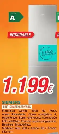 Expert Siemens - frigorifico combi kg30lvaig oferta