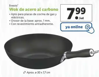 Lidl Ernesto Wok de acero al carbono oferta