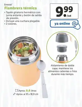 Lidl Ernesto Fiambrera térmica oferta