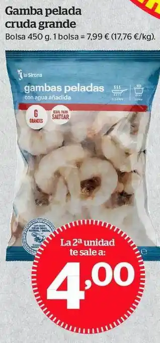 Gamba Pelada Cruda Grande 450g