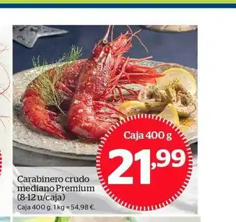 La Sirena Carabinero Crudo Mediano Premium oferta