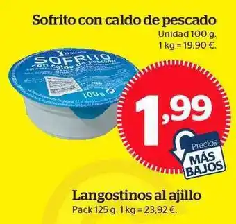 La Sirena Sofrito Con Caldo De Pescado Langostinos Al Ajillo 125g oferta