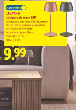 Lidl Livarno lámpara de mesa led oferta