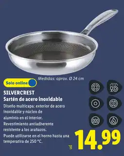 Lidl Silvercrest sartén de acero inoxidable oferta