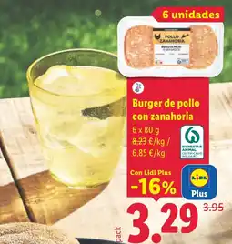 Lidl Burger de pollo con zanahoria oferta