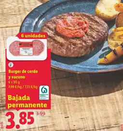 Lidl Burger de cerdo y vacuno oferta