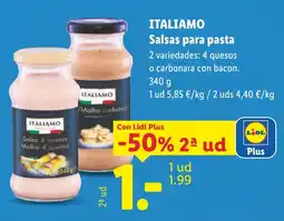 Lidl Italiamo salsas para pasta oferta