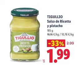 Lidl Tigullio salsa de ricotta y pistacho oferta