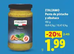 Lidl Italiamo pesto de pistacho y albahaca oferta
