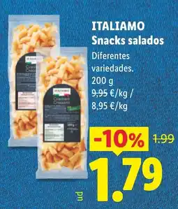 Lidl Italiamo snacks salados oferta