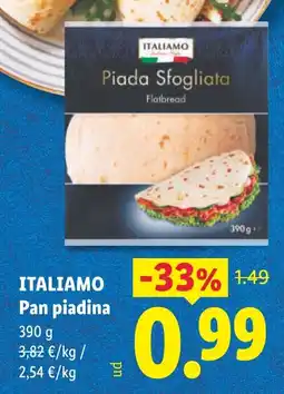 Lidl Italiamo pan piadina oferta