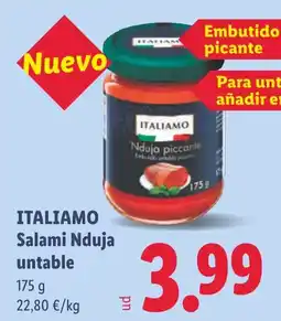 Lidl Italiamo salami nduja untable oferta