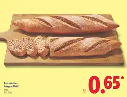 Lidl Barra rústica integral 100% oferta