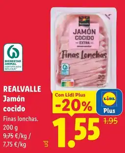 Lidl Realvalle jamón cocido finas lonchas oferta