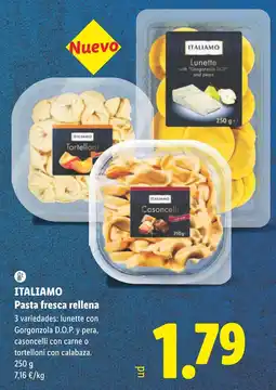 Lidl Italiamo pasta fresca rellena oferta