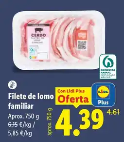 Lidl Cerdo filete de lomo familiar oferta