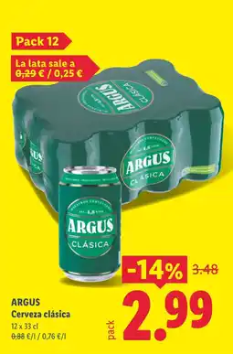 Lidl Argus cerveza clásica oferta