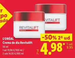 Lidl L'Oréal crema de día revitalift oferta