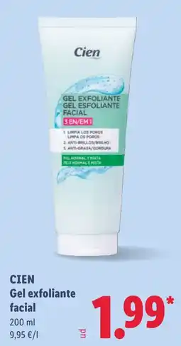 Lidl Cien gel exfoliante facial oferta