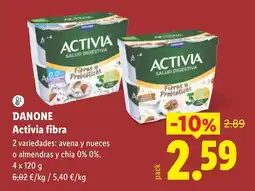 Lidl Danone Activia fibra oferta