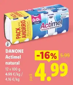 Lidl Danone Actimel natural oferta
