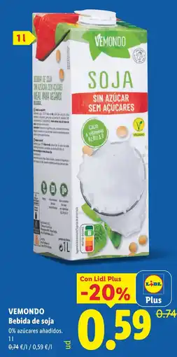 Lidl Vemondo bebida de soja oferta