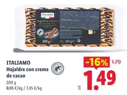 Lidl Italiamo hojaldre con crema de cacao oferta