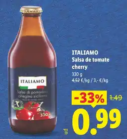 Lidl Italiamo salsa de tomate cherry oferta