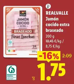 Lidl Realvalle jamón cocido extra braseado oferta